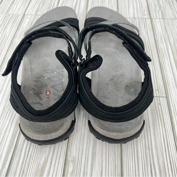 Merrell black gray ankle strap hook and loop outdoor active river sandals 9 - Picture 4 of 8